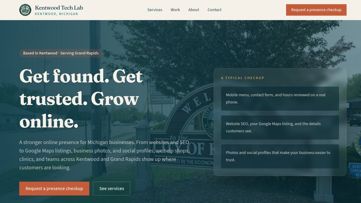 Kentwood Tech Lab website preview